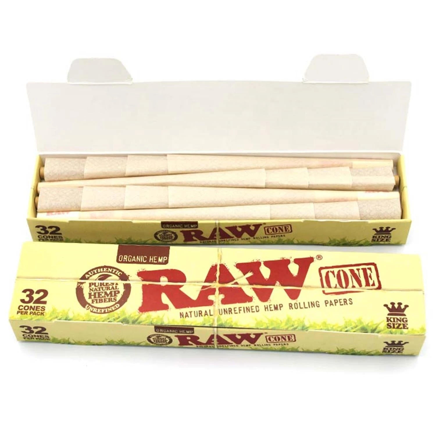 RAW Organic Pre Rolled Cones King Size 32er Pack RAW